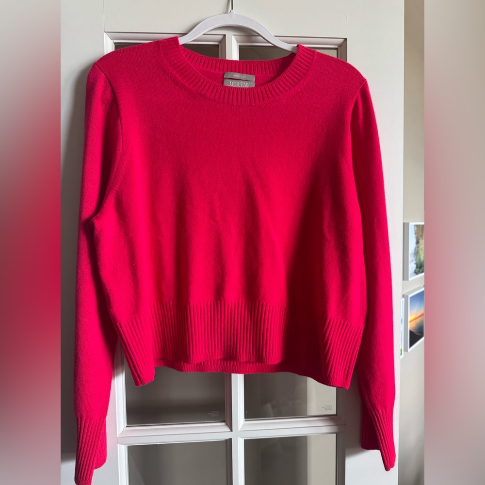 Worn once ☀️ J Crew Hot Pink Cashmere sweater XL
